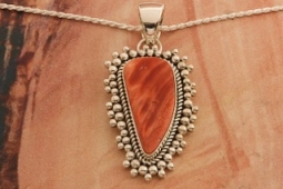 Genuine Spiny Oyster Shell Sterling Silver Pendant by Navajo Artist Artie Yellowhorse